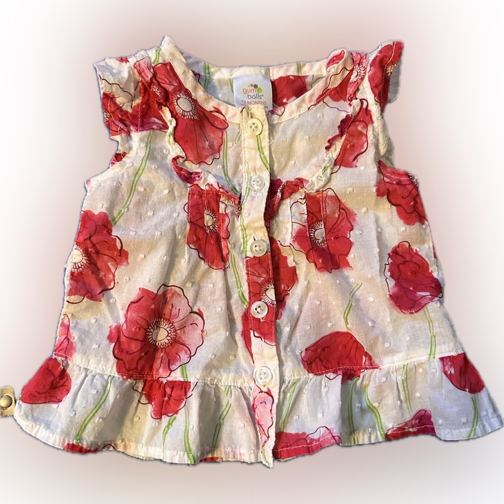 12m Poppy printed top
